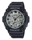 Casio Analog Digital World Time Alarm Timer Quartz AEQ-120W-7AV 100M Mens Watch