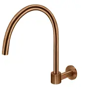 Round High-Rise Swivel Wall Spout, Lustre Bronze