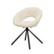 Set of 2 Sherpa Dining Chairs Beige