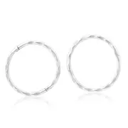 Sterling Silver Faceted Sleeper 13mm Earrings