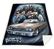 HOMIES - Sherpa ROLLIN WITH THE HOMIES - 50" x 60" Throw Blanket