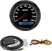Snblzhef 85MM GPS Speedometer Gauge with GPS Antenna 0-200KM/H Speed Odometer for Marine Car Boat Yacht