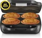 Pie Magic 4-Up Electric Pie Maker, Deep-Fill Plates, Pastry Cutter, Grey, Recipe