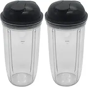 Replacement personal jar 32oz cup and to go lid for Nutribullet Select Blender 1200/NutriBullet PRO 1000 &Blender Combo ZNBF30400Z/ZNBF30500Z (2x 32oz cup with lid)
