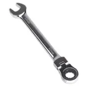 Sealey Flexi-Head Ratchet Combination Spanner 17mm 72 Tooth Bi Hex FHRCW17