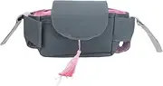 Infant Stroller Bag, Large Capacity Polyester Multiple Compartments, Pink Fringe Stroller Accessories Pack for Diapers Milk Bottles