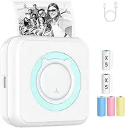 Thermal Printer,Sticker Printer,Sticker Maker,Memoking Sticker Printer with 13 Rolls Paper,Pocket Receipt Label Printer Compatible with iOS Android