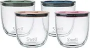 S'well 16oz Glass Prep Bowl Set of 4 for Easy Meal Prep, Vintage Pastels, Made from Durable Tempered Glass