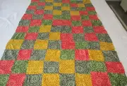 Machine sewing handmade patchwork rayon size 40"x 60" quilt top
