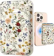 Shorogyt Compatible with Magsafe Wallet Magnetic Card Holder - Phone Wallets for Women Teen Girls Cute Pattern for iPhone 16/15/14/13/12 Series Slim for Apple Mag RFID Magnet, Fit 3 Cards, Multicolor,