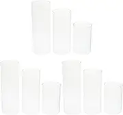 DOITOOL Glass Cylinder Vase Set of 9, Clear Glass Cylinder Vases for Centerpieces, Glass Hurricane Candle Holders for Pillar Candles, Floating Candle Vase for Wedding Decoration
