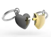 Metalmorphose Miniature 3D Metal Keychain - Puzzle Hearts, Whitehill MTM306-01