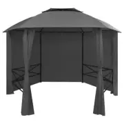 Outdoor Hexagonal Pavilion Gazebo Wedding Party Tent Curtain Wall Canopy Marquee