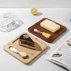 Reusable Nordic Style Butter Case with Bamboo Tray Cheese Container Home