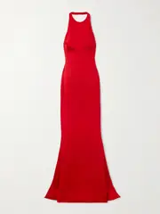 [Givenchy] Givenchy - Satin-crepe Halterneck Gown - Red - FR 38 FR 38 Red