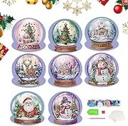 Rrlihjgu Christmas Rhinestone Art Greeting Cards,Christmas Rhinestone Art Cards Kits for Adults - 8X Crystal Christmas Card Making Kits for Craft