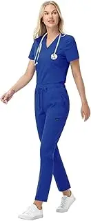 [VIAOLI] Scrubs for Women Set with V-neck Scrub Nursing Uniforms for Womens Scrub Set Multiple Pockets Elasticized Waist