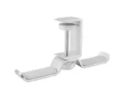 Headphone Holder with Dual Hook Adjustable Aluminum Alloy Earphone Holder Rack for Office-Silver