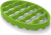 (Oval-Green) - Silicone Roasting Rack, Steamer Rack for Baking Canning Cooking Steaming, Silicone Pressure Cooker Roasting Accessories Compatible with 5.7l and 5.7l cookers (Oval, Green)