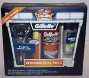 NIB Gillette Fusion Proglide Performance Pack Razor Shave Gel Body Wash FREE Shp