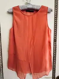 在飛比找Yahoo!奇摩拍賣優惠-西班牙ZARA 橘色GAP Diffa MANGO款絲質上衣