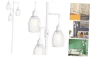 Dimmable Floor Lamp, 3 x 800LM LED Edison Bulbs Included, White-68 inches