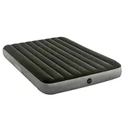 Intex 64763E Dura-Beam Standard Downy Air Mattress: Fiber-Tech – Queen Size – Built-in Foot Pump – 10in Bed Height – 600lb Weight Capacity
