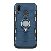 For Huawei P20 Lite 3 In 1 Cube PC + TPU Protective Case with 360 Degrees Rotate Silver Ring Holder