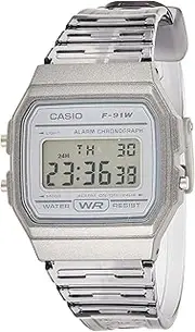 [Casio] Unisex Led Light Transluscent Case Digital Watch, Grey Dial, Grey Band