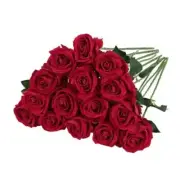 Pcs Roses Artificial Flowers Silk Roses with Long Stems, Faux Velvet 15 Red