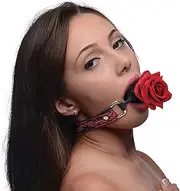 Master Series Eye-Catching Ball Gag With Rose, Red/Black