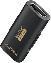 Hagibis 240W 80Gbps 8K@60Hz USB C Adapter, USB-C Female to Female Adapter, USB4 Connecter for Thunderbolt 5/4/3, Laptop, Switch, Dock, Mac, Tablet, iPhone 16 15 Pro Max (TUA07)