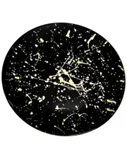 Alice Pazkus Set of Four Black Dinner Plates With Splashy Gold Design