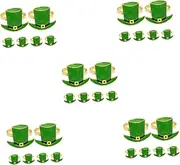 Ciieeo 5sets Hat Napkin Ring Napkin Holders Serviette St Patricks Day Napkin Ring Shamrock Napkin Ring Lapel Pins for Men St Patrick Lapel Pin Shamrock Pin Hat Pins Zinc Alloy Green 6pcs*5