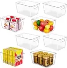 Versatile 8-Pack Stackable Clear Storage Bins for Kitchen & Home Organization