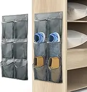 Yocice Wall Mounted Shoes Rack 2Pack/Can Store 6Pairs of Sneakers,with Sticky Hanging Mounts, Shoes Holder Storage Organizer Shelf,Door Shoe Hangers (SM06-Gray-2)
