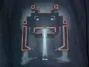 TeeFury Tron XXXL "Grid Invader" Space Invaders Tron Mash Up Shirt NAVY
