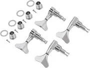 2L2R Bass Guitar Tuning Peg,Fishtail-Shaped Button Sealed Machine Heads,Bass Guitar Machine Head Tuners Upgrade DIY Guitar Parts Accessories for Precision Bass and Jazz Bass (Silver)