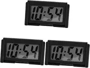 ULTECHNOVO 3pcs Car Digital Clock Small Digital Clock for Car Dash Automobile Dashboard Monitor Automotive Number Timer Thermometers Auto Plastic Black