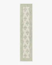 75' x 365' | Machine Washable Runner Rug | Kid & Pet Friendly | Indoor Rug | Meadow Sweet Ivory & Green Rug by Morris & Co. | Ruggable