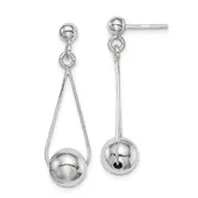 Sterling Silver Rhodium-Plated Post Dangle Earrings
