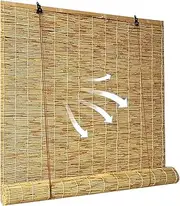 Roller Blinds, 70% Blackout Bamboo Shades, Patio Shades Roll Up Outdoor,Privacy Screen Sun Shades Heat Insulation, Decorative Roman Blinds,for Indoor/Outdoor/Garden/Window(60x80cm/24x32in)
