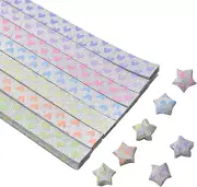 360 Sheets Origami Paper Strips, 7 Colors Shining Luminous Shining Paper Star St