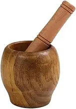 Traditional Grind, Wooden Garlic Jar Garlic Jar Household Garlic Masher Old-Fashioned Garlic Crusher Pestle Set Medicine Grinder Masher