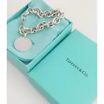 [二手正品]TIFFANY 925 RTT圓牌手鍊 18CM