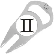 Gemini Zodiac Golf Ball Marker Divot Repair Tool Bottle Opener