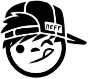 Neff Hat beanie T-Shirt Decal Shoes Skateboard Vinyl White Sticker 6.5''x6''