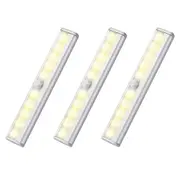 3Pack LED Motion Sensor Light PIR Cordless Night Light Closet Stair Battery Powered - Warm White