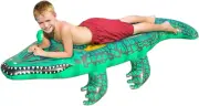 Inflatable Crocodile Pool Float | Realistic Reptile Ride on - PVC Pool Inflat...