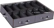 Under Bed Shoe Storage Organizer, Set of 1 Sturdy Closet Organizers and Storage, Fits Total of 12 Pairs, Underbed Shoes Closet Storage Solution with Clear Window, Breathable, 75cmx60cmx15cm